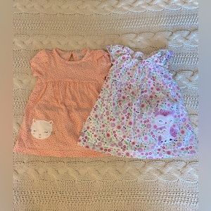 Two Carter’s dresses with diaper covers, size 3-6 months